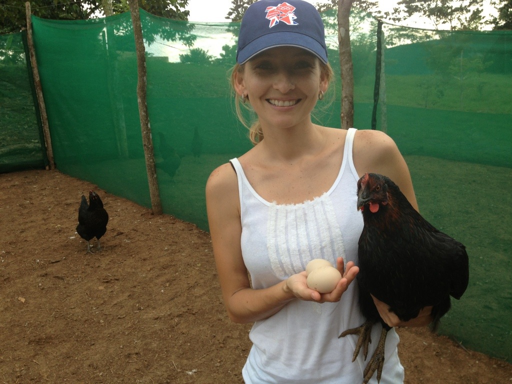 Our first chicken and egg.  Which came first?  Black Betty the chicken.