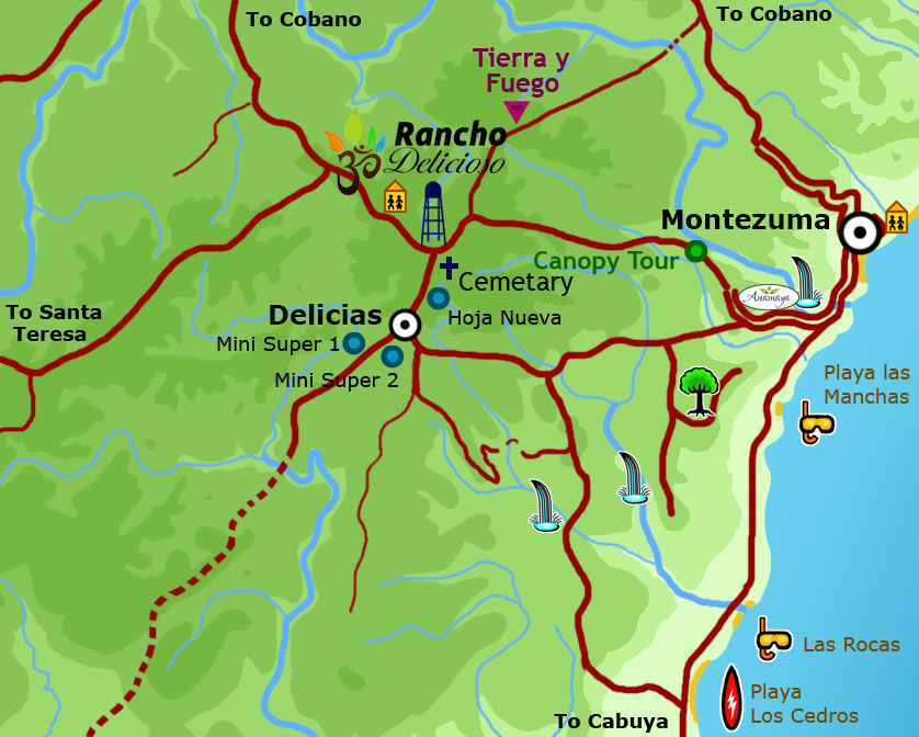 Map of Delicias, Montezuma