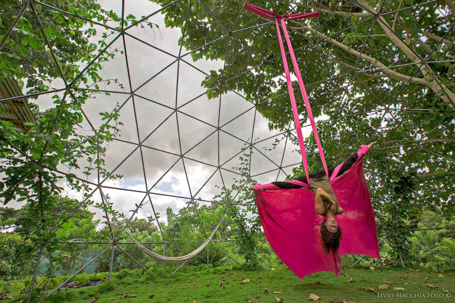 Aerial Silk Dancer in our Dome - Photo by Livio Macchia